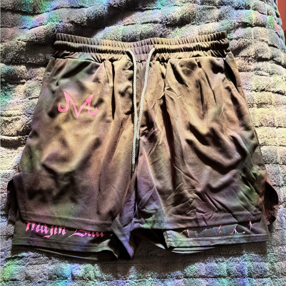 Dynamic Black and Pink Athletic Shorts